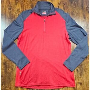 Icebreaker Body Fit 260 Men’s XLarge Red And Gray 1/4 Zip 100% Merino Wool